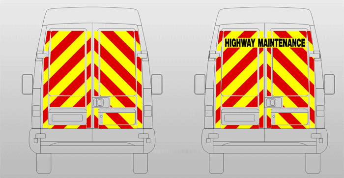 high visibility markings used on a vehicle